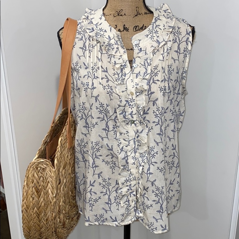 Alice Blue Ruffle Top Size M
